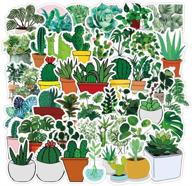 🌿 waterproof plant stickers - set of 50 cute aesthetic vinyl stickers for teens and adults, laptop, phone, skateboard, travel logo