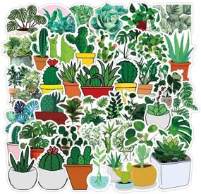 img 4 attached to 🌿 Waterproof Plant Stickers - Set of 50 Cute Aesthetic Vinyl Stickers for Teens and Adults, Laptop, Phone, Skateboard, Travel