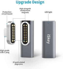 img 3 attached to Магнитный адаптер USB C с разъемом 20Pins типа C - поддерживает USB PD 100 Вт быструю зарядку, передачу данных 10 Гб/с, видеовыход 4К@60 Гц - совместим с MacBook Pro/Air и другими устройствами типа C (серый)