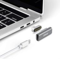 магнитный адаптер usb c с разъемом 20pins типа c - поддерживает usb pd 100 вт быструю зарядку, передачу данных 10 гб/с, видеовыход 4к@60 гц - совместим с macbook pro/air и другими устройствами типа c (серый) логотип