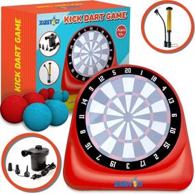 img 4 attached to ⚽️ Zastic! Giant Inflatable Kick Darts Soccer Ball Board Game: Endless Fun for All Ages with Balls and Air Pump