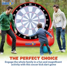 img 1 attached to ⚽️ Zastic! Giant Inflatable Kick Darts Soccer Ball Board Game: Endless Fun for All Ages with Balls and Air Pump