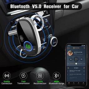 img 3 attached to Беспроводной Bluetooth 5.0 автомобильный приемник Golvery, Aux адаптер для домашней стереосистемы/динамика/наушников, шумоподавляющий микрофон, громкая связь, управление громкостью, разъем для 3,5 мм Aux, подключение и использование.