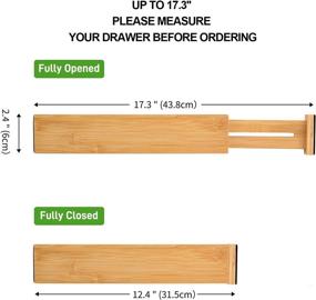 img 3 attached to Bamboo Drawer Dividers - 4-Pack Adjustable Organizers for Small Drawers