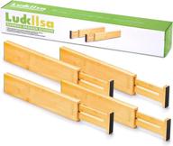 bamboo drawer dividers - 4-pack adjustable organizers for small drawers logo