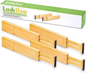 img 4 attached to Bamboo Drawer Dividers - 4-Pack Adjustable Organizers for Small Drawers