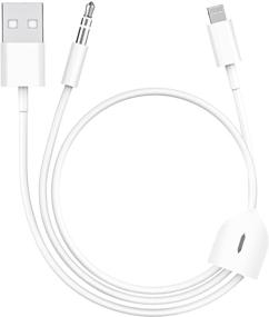 img 4 attached to 🔌 Apple MFi Certified 2 in 1 Audio Charging Cable: Lightning to 3.5mm Aux Cord Compatible with iPhone 12/11/11 Pro/XS/XR/8/7 – Works with Car Stereo, Speaker, Headphone, Car Charger