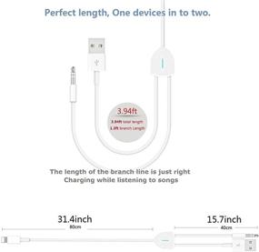 img 3 attached to 🔌 Apple MFi Certified 2 in 1 Audio Charging Cable: Lightning to 3.5mm Aux Cord Compatible with iPhone 12/11/11 Pro/XS/XR/8/7 – Works with Car Stereo, Speaker, Headphone, Car Charger