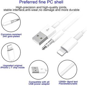 img 2 attached to 🔌 Apple MFi Certified 2 in 1 Audio Charging Cable: Lightning to 3.5mm Aux Cord Compatible with iPhone 12/11/11 Pro/XS/XR/8/7 – Works with Car Stereo, Speaker, Headphone, Car Charger