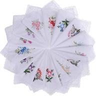 🌸 elegant floral handkerchiefs: exquisite vintage embroidered cotton delights logo