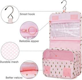 img 1 attached to 🧳 Waterproof Hanging Toiletry Cosmetic Organizer