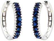 stunning fc jory white gold-plated cz blue hoop dangle earrings with prong crystal accents logo