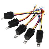 vanjing waterproof automotive relay switch harness set - 5 pack, 12v spdt, 40/30 amp with interlocking relay socket relay, 12 awg hot wires logo