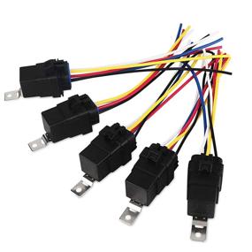 img 4 attached to VANJING Waterproof Automotive Relay Switch Harness Set - 5 Pack, 12V SPDT, 40/30 Amp with Interlocking Relay Socket Relay, 12 AWG Hot Wires