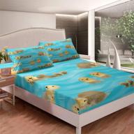 🦦 cute cartoon otter kids bedding set - zoo animal theme - 2pcs twin size bed sheet set for boys and girls - wildlife otters bed cover room decor with 1 pillow case logo