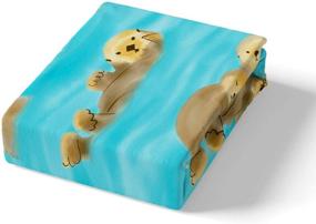 img 2 attached to 🦦 Cute Cartoon Otter Kids Bedding Set - Zoo Animal Theme - 2Pcs Twin Size Bed Sheet Set for Boys and Girls - Wildlife Otters Bed Cover Room Decor with 1 Pillow Case