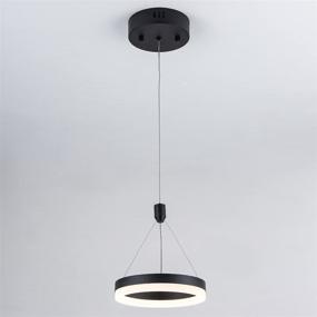 img 3 attached to 💡 Contemporary LED Ring Pendant Light: Stylish 7.87" Modern Mini Pendant Lighting for Kitchen Island, Dining Room, Bedroom, Foyer, and Hallway - 15W Warm White 3000K