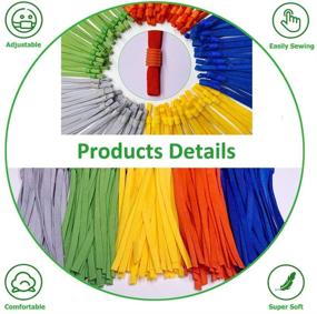 img 2 attached to 100-Piece Pack of Adjustable Elastic Band String Rope Straps in Assorted Colors - 26cm Extra Long, Ear Loops for Mask Sewing with Locks Toggles