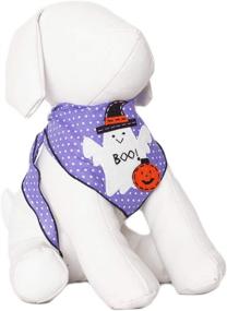 img 2 attached to 🎃 Halloween Dog Bandanas with Designer Appliques - Premium 100% Cotton for Tail-Wagging Style!