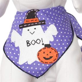 img 4 attached to 🎃 Halloween Dog Bandanas with Designer Appliques - Premium 100% Cotton for Tail-Wagging Style!