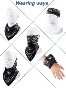 img 2 attached to 🧣 Stay Cool with 8 Styles of Unisex Ear Loop Bandana Face Cover Scarf Shield and Neck Gaiters: A Cooling Balaclava Option