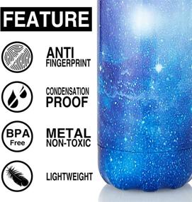 img 3 attached to 🌌 HGDGears 17oz Stainless Steel Water Bottle - Vacuum Insulated Flask with Brush, BPA Free, Leak Proof Cola Shape Thermos - Galaxy Blue