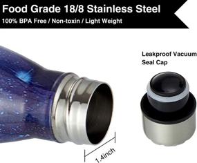 img 1 attached to 🌌 HGDGears 17oz Stainless Steel Water Bottle - Vacuum Insulated Flask with Brush, BPA Free, Leak Proof Cola Shape Thermos - Galaxy Blue