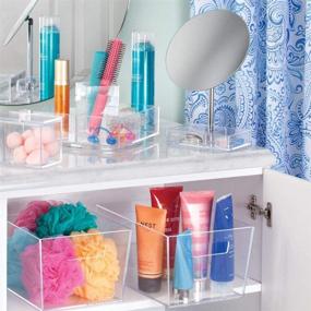 img 3 attached to 🛁 Efficient Clear Plastic Bin Totes for Organizing Bathroom Essentials - mDesign Modern Organizer for Soaps, Shampoos, Towels, and More!