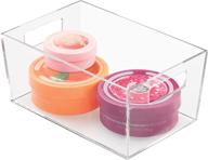 🛁 efficient clear plastic bin totes for organizing bathroom essentials - mdesign modern organizer for soaps, shampoos, towels, and more! логотип