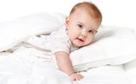 👶 premium white goose down alternative comforter and pillow set: 100% cotton cover, baby & toddler bundle - perfect baby shower gift set! logo