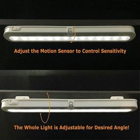 img 1 attached to Super Bright LED Closet Light: Rechargeable Motion Sensor Strip for Kitchen, Cabinet, Wardrobe – Cordless & Adjustable (2 Sensor Modes)