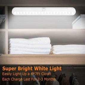 img 3 attached to Super Bright LED Closet Light: Rechargeable Motion Sensor Strip for Kitchen, Cabinet, Wardrobe – Cordless & Adjustable (2 Sensor Modes)