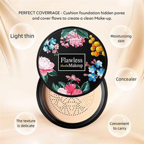 img 1 attached to 🍄 Ownest Mushroom Head Air Cushion BB Cream: Long-lasting Concealing Nude Makeup with Hydrating Pigments, CC Liquid Foundation for Even Skin Tone - Natural Makeup Base Primer