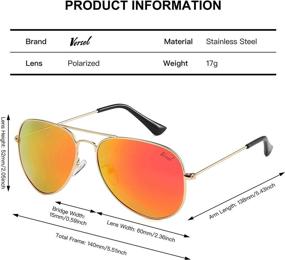 img 2 attached to Versol Aviator Sunglasses: Stylish UV400 Protection for Men and Women with Mirrored Lens and Polarized Lightweight Design