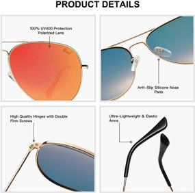 img 1 attached to Versol Aviator Sunglasses: Stylish UV400 Protection for Men and Women with Mirrored Lens and Polarized Lightweight Design