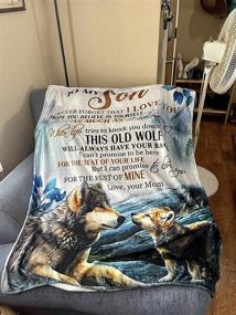 img 2 attached to 🐺 Yuboo Wolf Fleece Flannel Throw Blanket, Lightweight Soft Decorative Blanket for Teens - Perfect Gift from Mom - Ideal for Sofa, Couch, Bed - 60''x50''