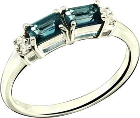 img 4 attached to RB Gems Sterling Rhodium Plated London Blue Topaz Boys' Jewelry: Stylish Rings for a Royal Touch