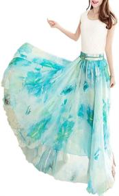 img 3 attached to 🌸 Stunning Afibi Boho Floral Chiffon Maxi Skirt: Perfect for Summer Beach Cover Up and Women's Fashion