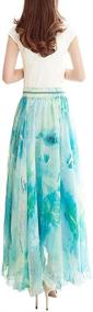 img 2 attached to 🌸 Stunning Afibi Boho Floral Chiffon Maxi Skirt: Perfect for Summer Beach Cover Up and Women's Fashion