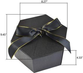 img 3 attached to 🎁 Large Black Gift Box - 9'' x 8'' x 4'' with Lid, Ribbon, and Shredded Paper - Perfect for Christmas, Wedding, Halloween, Valentines Day, Birthday, Mother's Day, Father's Day, Engagements, Grooms Gifts