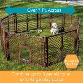 img 2 attached to 🐾 MYPET North States MyPet 2 Panel Extension for MyPet Petyard: Easy Tool-Free Attachment for 11.5 sq. ft. of Extra Play Space (Brown, 2 Panels)