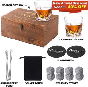 img 3 attached to 🥃 Premium Whiskey Glasses Gift Set with Wooden Box - Set of 2 Old Fashioned Bourbon Glasses with Stones, Ideal Scotch Glass Set, 10 oz Crystal Cocktail Glasses for Men, Perfect Barware Gift for Dad