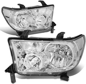 img 4 attached to 🔦 DNA Motoring Chrome Housing Clear Corner Headlights Replacement For 07-13 Tundra Sequoia - HL-OH-TT07-CH-CL1
