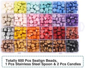 img 3 attached to 🎨 24 Color Octagon Sealing Wax Beads - 600 Pieces Packed in Plastic Box for Wax Sealing Stamp