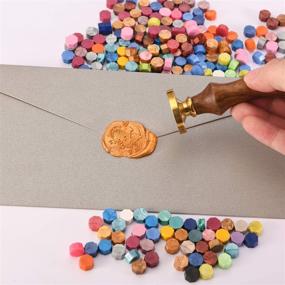 img 1 attached to 🎨 24 Color Octagon Sealing Wax Beads - 600 Pieces Packed in Plastic Box for Wax Sealing Stamp