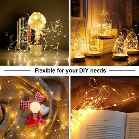 img 2 attached to 🔋 6 Pack 6.6ft Battery Operated Fairy Lights with 20 LED Copper Wire, DIY Flexible, Waterproof Decorative String Lights for Bedroom, Christmas, Parties, Wedding, Birthday - Warm White