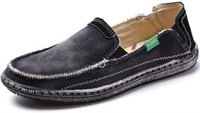 img 4 attached to VILOCY Shoes Canvas Loafer Vintage