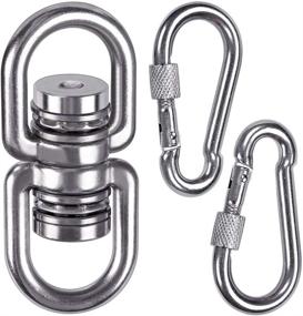 img 4 attached to SELEWARE Bearing Swing Swivel: 360° Rotational Accessory for Tree Swings, Hammock 🪡 Chairs, Climbing Ropes, Yoga & Kids Swings - 1200LB Capacity with 2 Carabiners