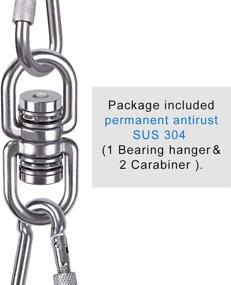 img 1 attached to SELEWARE Bearing Swing Swivel: 360° Rotational Accessory for Tree Swings, Hammock 🪡 Chairs, Climbing Ropes, Yoga & Kids Swings - 1200LB Capacity with 2 Carabiners