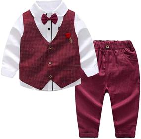 img 3 attached to 🎅 Christmas Sleeve Shirts Outfits Tuxedos Boys' Clothing: Shop Suits & Sport Coats
